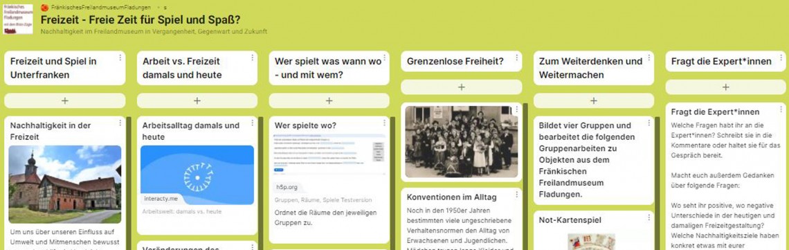 Screenshot Website Digitales Angebot für Schulklassen